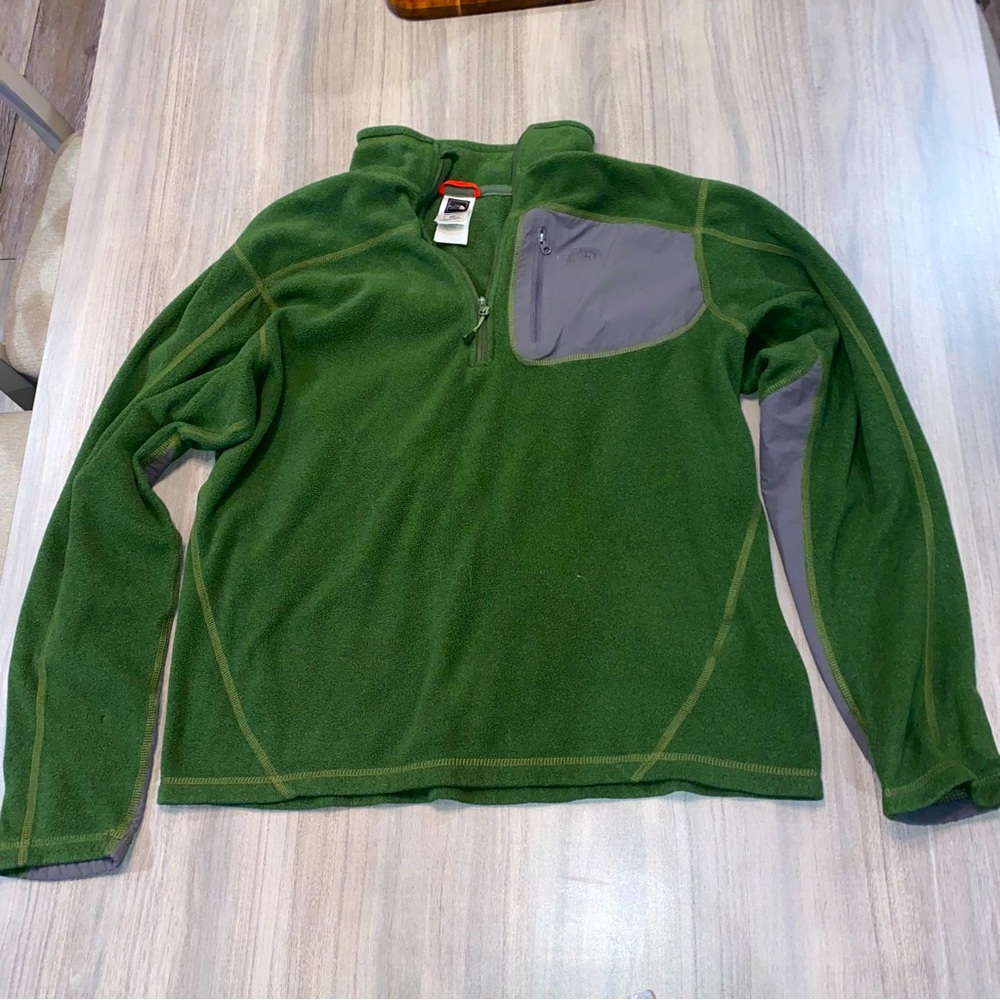 The North Face Green and Gray Fleece Jacket